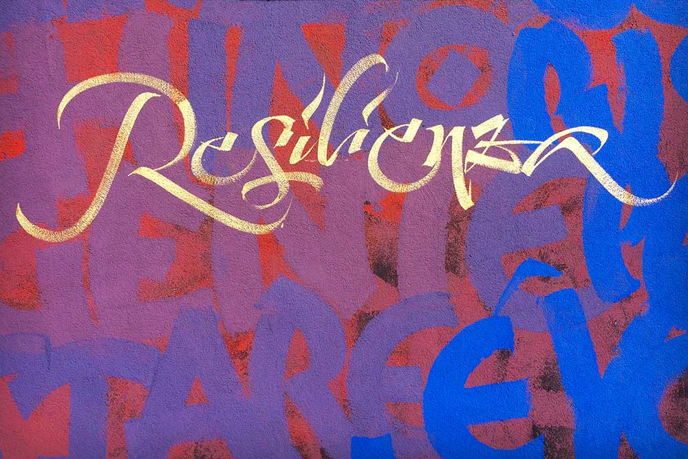 Public Art. Resilienza. Part of the calligraphy mural by Said Dokins in Milano