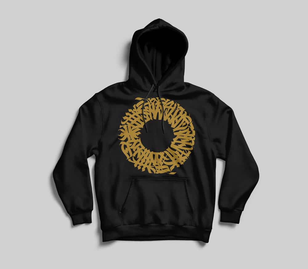 calligraphy hoodie said dokins Front