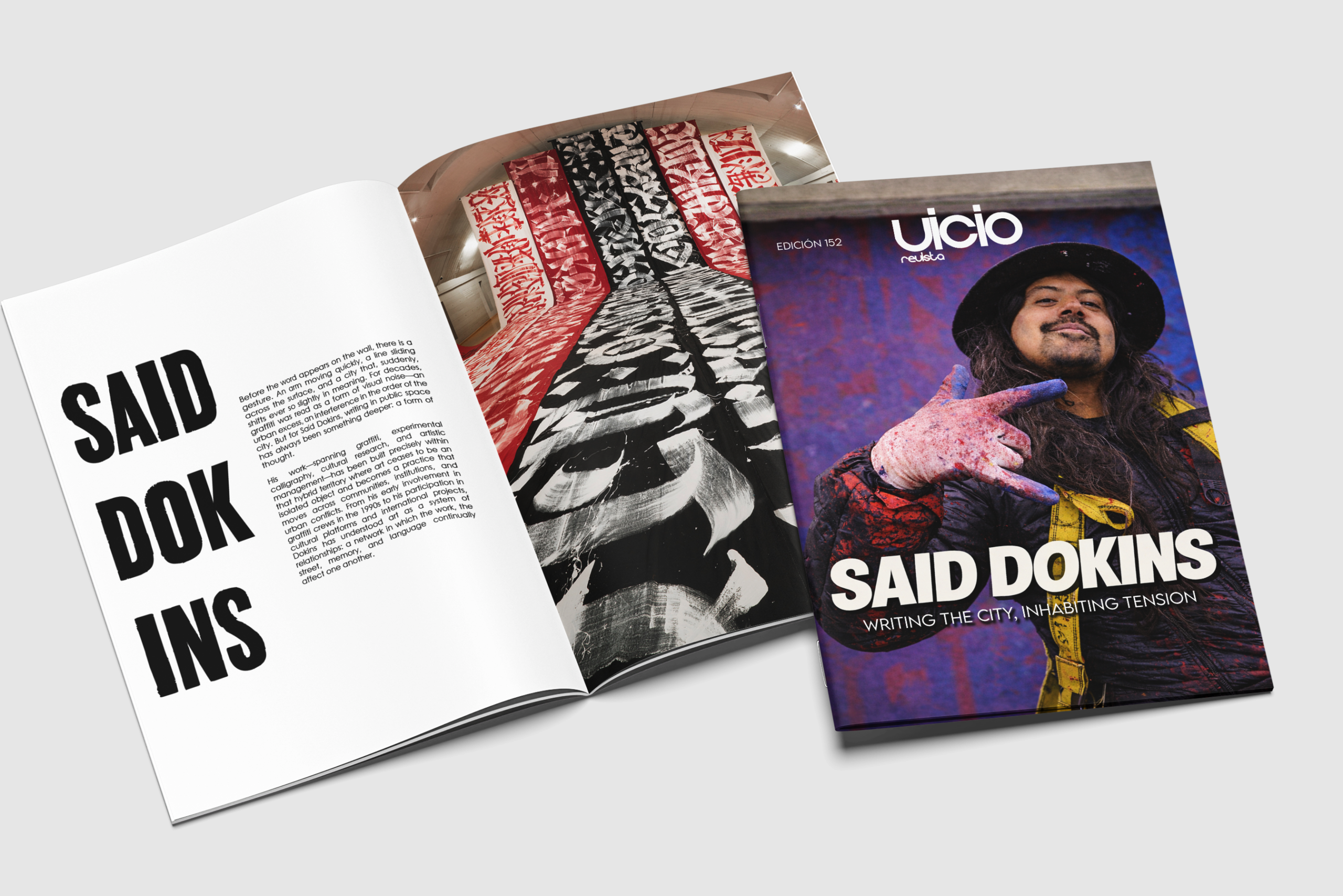 Issue 152 of Vicio Revista. Cover story and full interview with Said Dokins on writing, public space, and the tensions worth sustaining. Free PDF download.